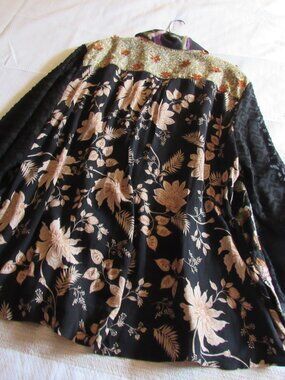 John Mark Art To Wear Shirt 2X Top Long Sleeve Mix Fabric Graphic Print